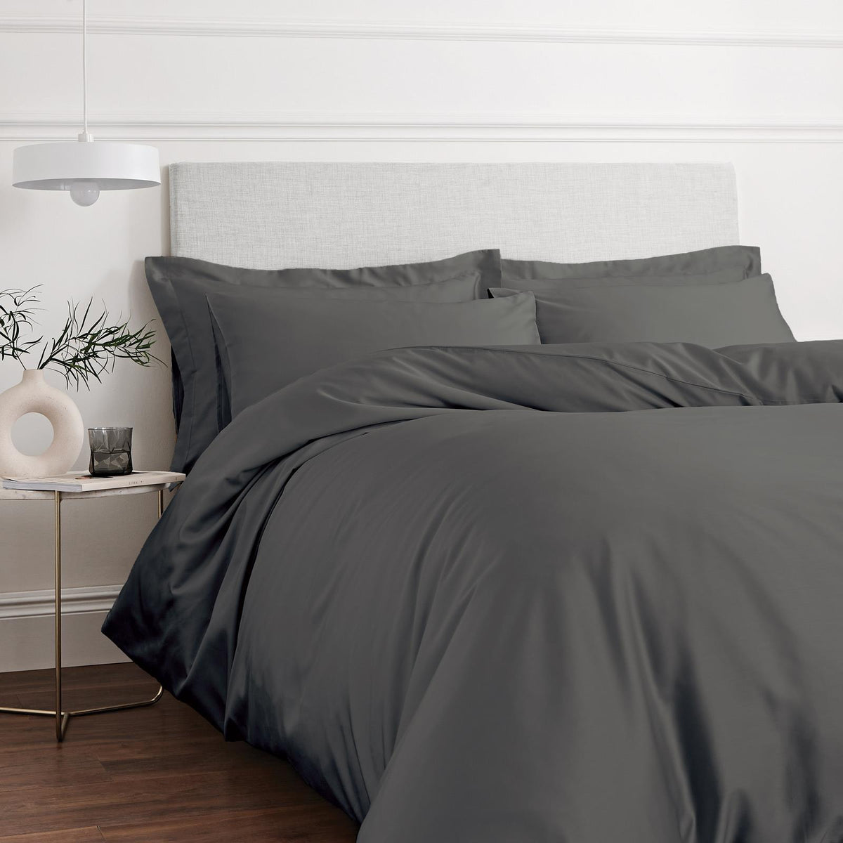Solid Color Duvet Cover set 400TC Cotton Bedding Set Breathable Soft Bed  Linen